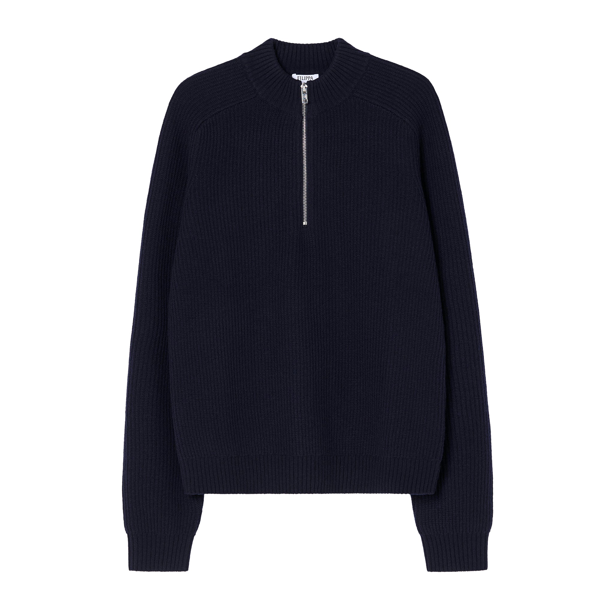 Filippa K Wool half zip sweat Navy