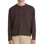 FRAME L/s henley shirt Brown