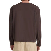 FRAME L/s henley shirt Brown