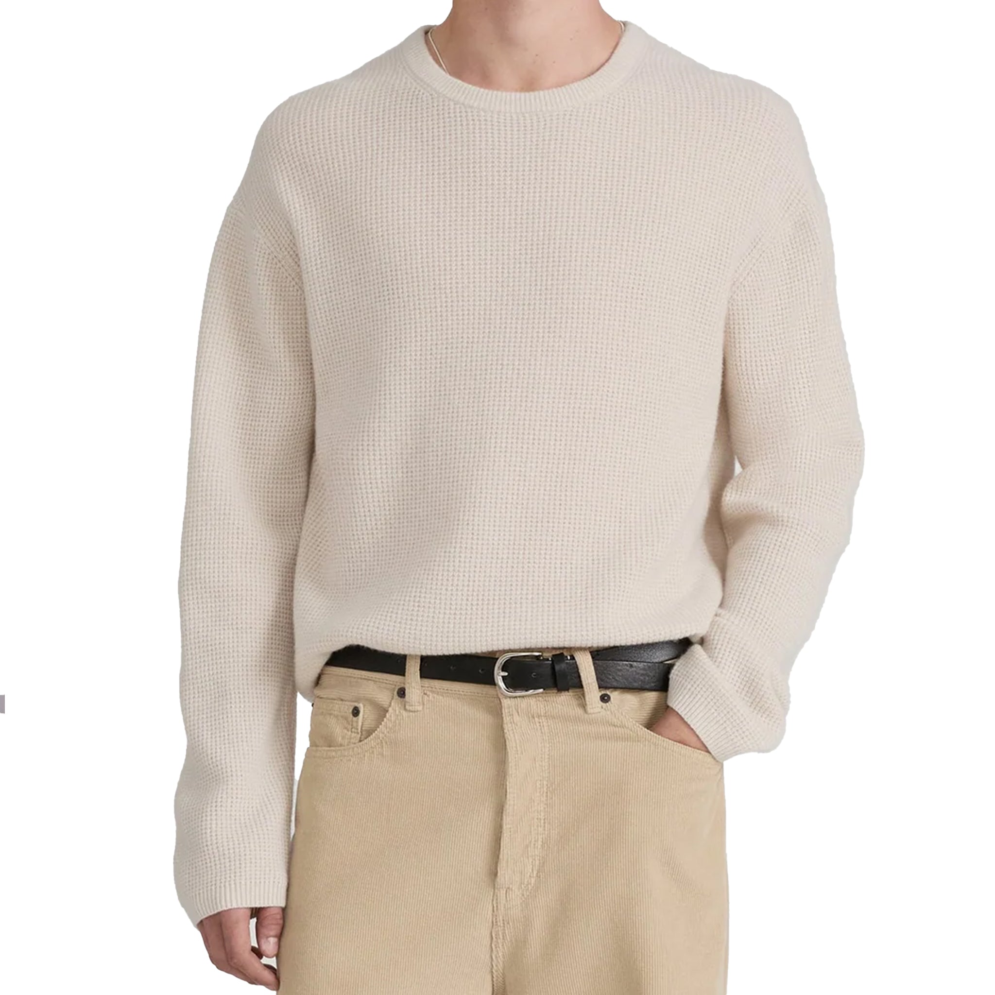 FRAME Waffle textured sweater Ecru
