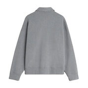 Maison Kitsuné Stamp oversized polo sweatshirt Grey Mel