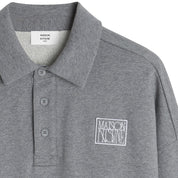 Maison Kitsuné Stamp oversized polo sweatshirt Grey Mel