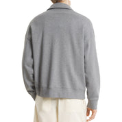Maison Kitsuné Stamp oversized polo sweatshirt Grey Mel
