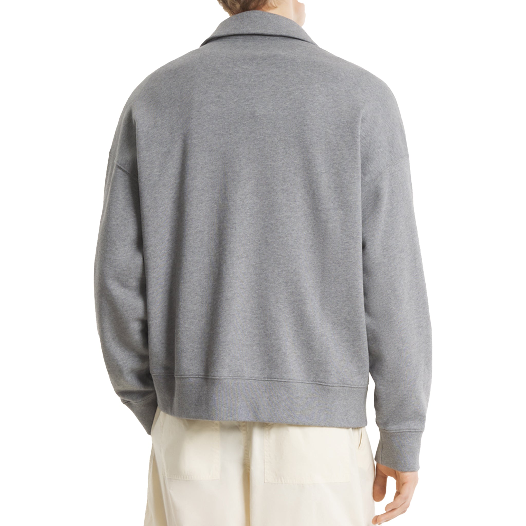 Maison Kitsuné Stamp oversized polo sweatshirt Grey Mel