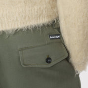 Maison Kitsuné Relaxed pleated pants Khaki