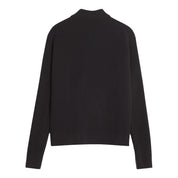 Maison Kitsuné Fox head wool ribbed polo jumper Black