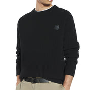 Maison Kitsuné Fox head wool ribbed jumper Black