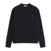 Maison Kitsuné Fox head wool ribbed jumper Black