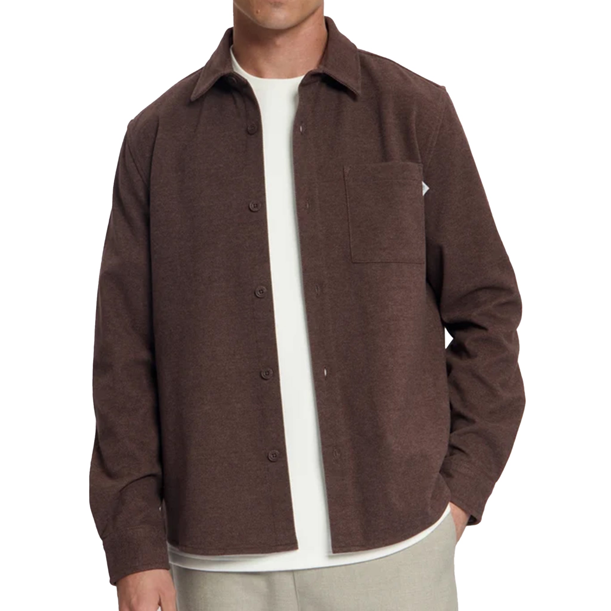 Law Of The Sea Niven twill overshirt Brown