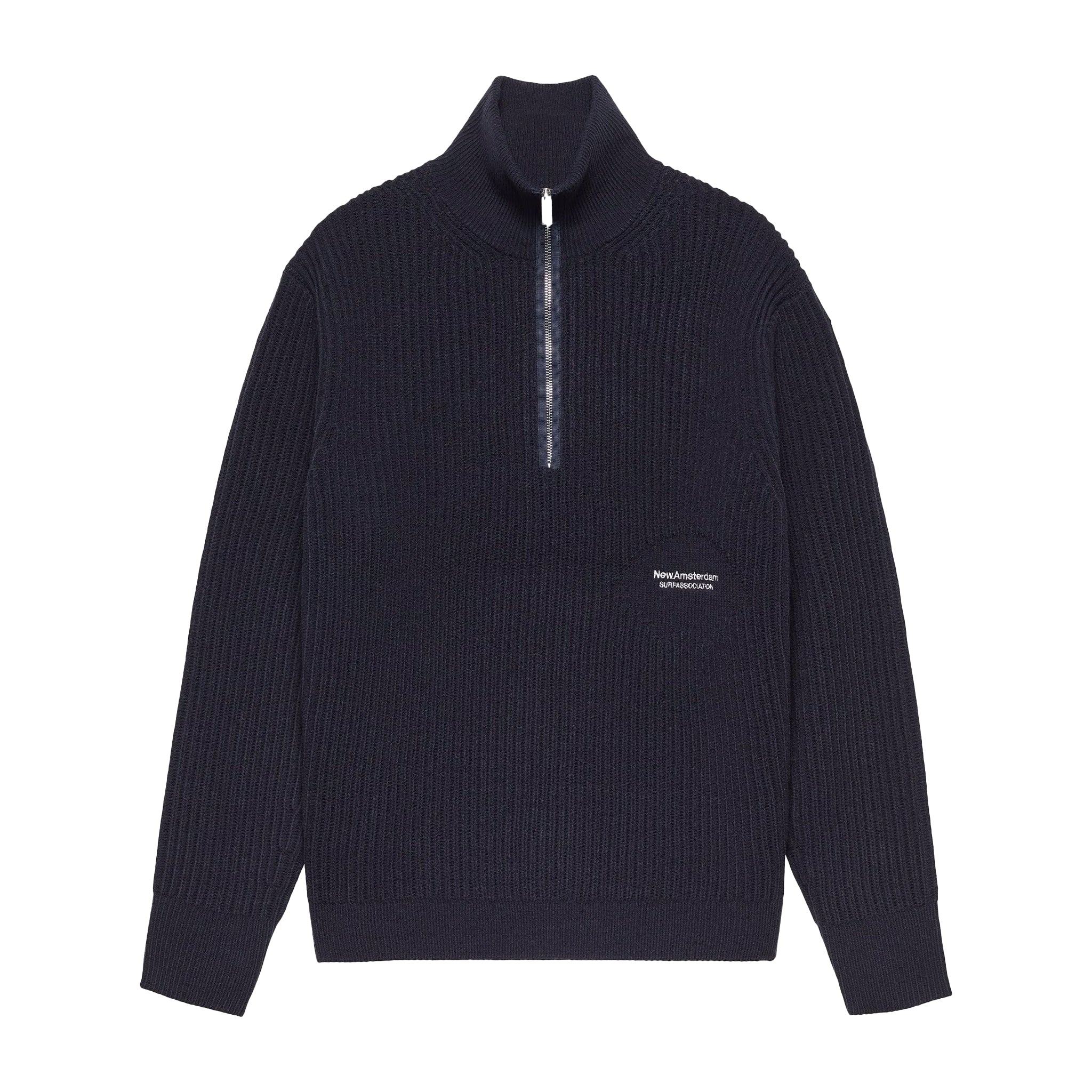 New Amsterdam Surf Association Knitted half zip Midnight