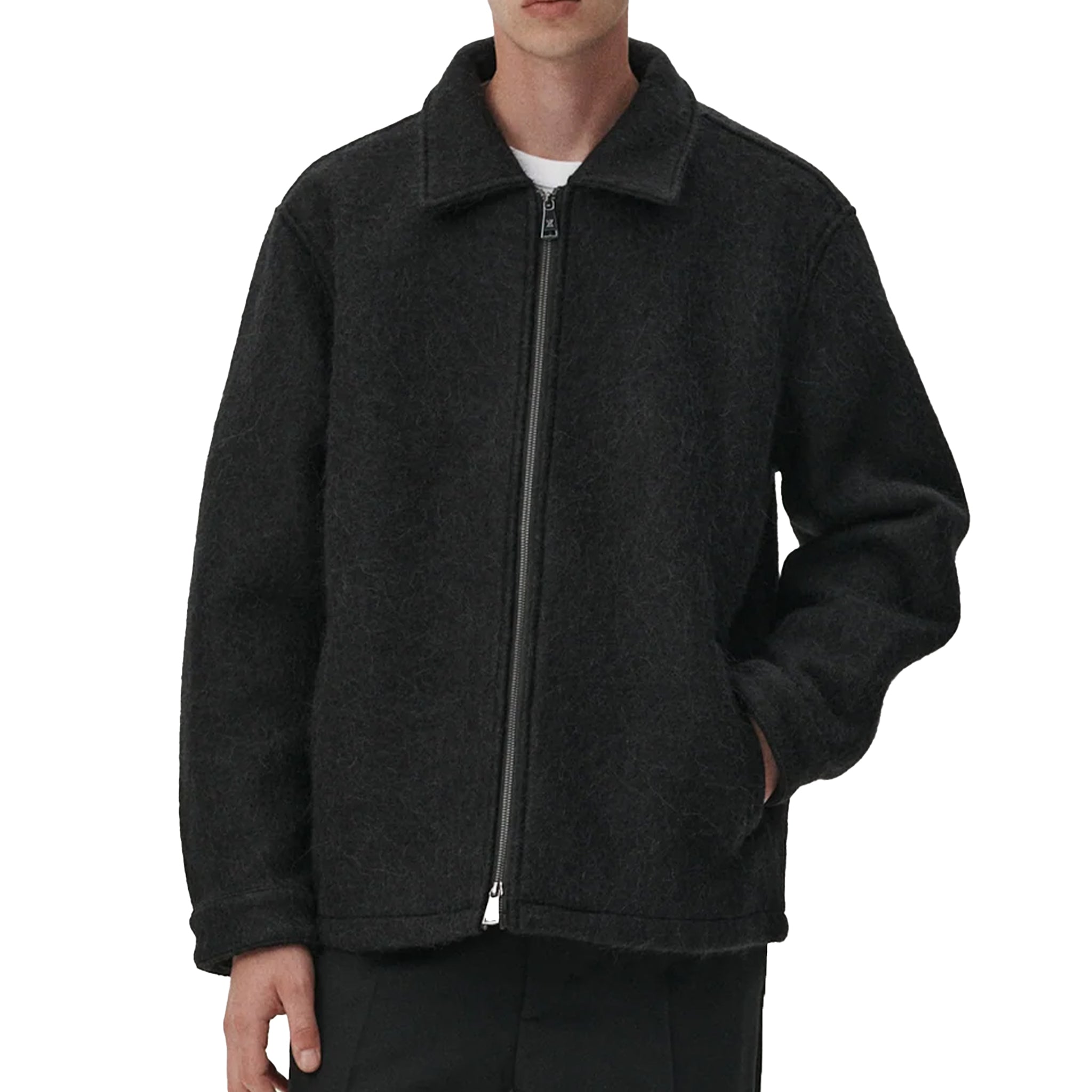 Welter Shelter Zip up bonded alpaca wool Black